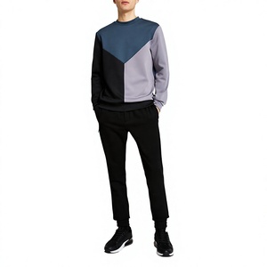 Sudadera de Cuello Redondo con Bloques de Color para Hombre, Corte Regular, Tejido de Poliéster y Algodón, Estilo Casual para Otoño - Product Image 4