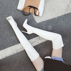 Back Zipper European Style Leather High Heel Women Over the Knee Long <b>Boots</b> for Sexy Women - Product Image 3