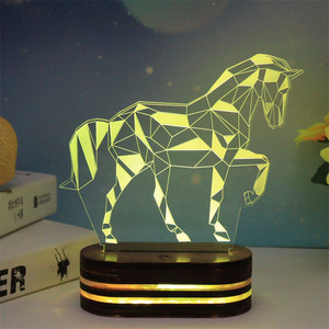 Cartoon Bear Night Light 3D LED Illusion 7 Color Touch Button Desk Lamp Room Decor Light - Product Image 1