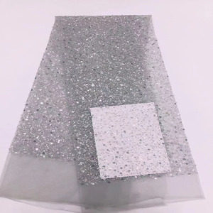 Tessuto di pizzo con paillettes tessuto perline di pizzo di paillettes ricamo di perle pieno abito da sera da sposa tessuto di perline di pizzo con paillettes - Product Image 3