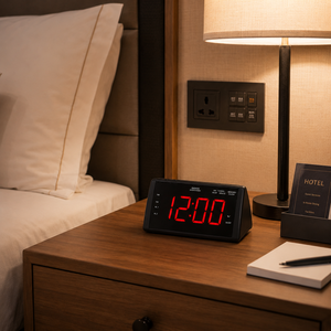 Radio Reloj Despertador Digital FM con Pantalla LED Roja de 1.8'', Función Snooze, Alarma Doble, Control de Volumen Digital, Altavoz Integrado, Plástico Resistente - Product Image 2