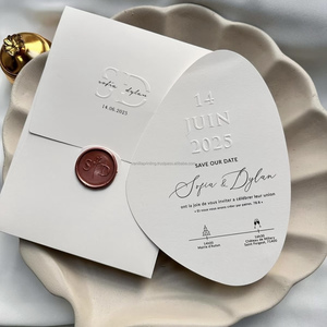 Cartes d'invitation de mariage personnalisées en relief 3D, surdimensionnées, en papier coton, design personnalisé, impression typographique - Product Image 2