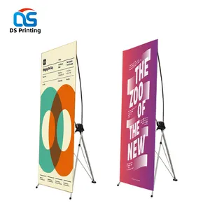 Custom display x-frame banner stand advertising display marketing waterbase bamboo x flex banner stand size 60 x 160 cm