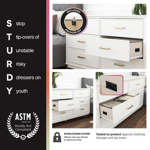Wholesale Custom Modern Adjustable Height Bedroom Dresser <b>Bedside</b> <b>Table</b> High Gloss 5-Drawer Chest of Drawers - Product Image 2