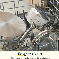 Ensemble de 12 casseroles européennes américaines modernes en acier inoxydable avec cuiseur à vapeur pour cuisinières à induction cuisinières électriques à gaz en céramique