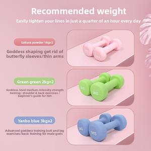 Set di Piccoli Manubri in Puro Ferro per Donne Uomini Studenti di Yoga e Bambini - Attrezzatura Fitness per Casa con Rivestimento in Plastica - Product Image 4