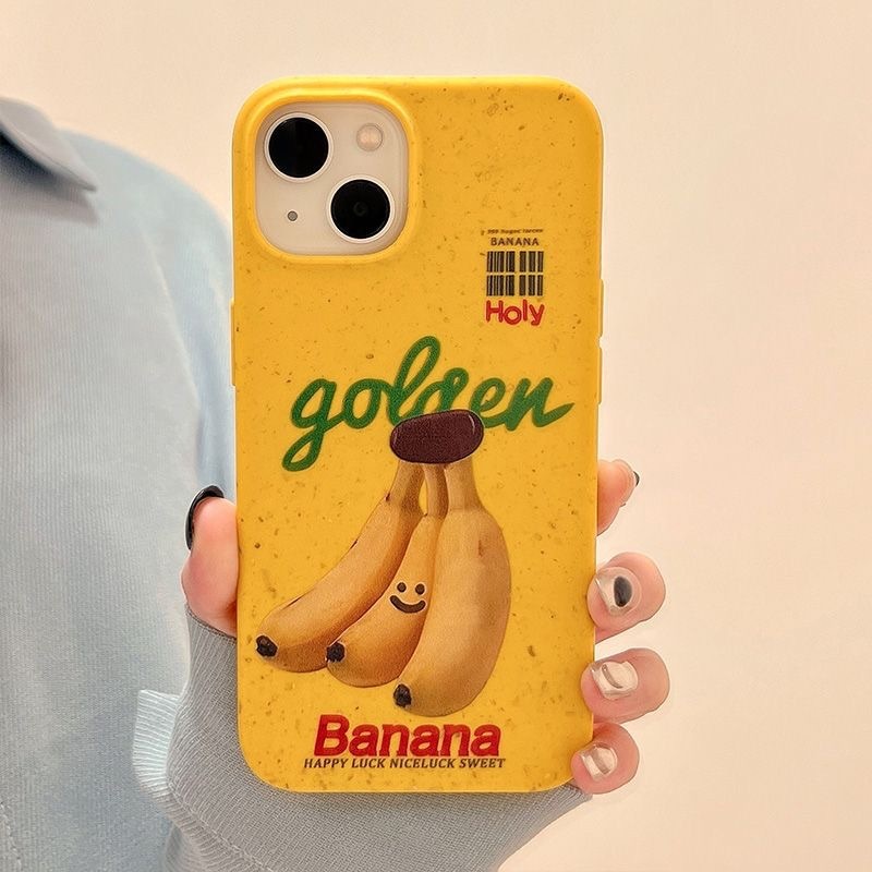 Jaune de coque de blé - Bananes jaunes avec visage souriant