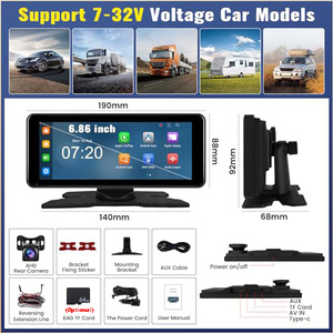 Écran de voiture portable sans fil 6,8 pouces Plug and Play CarPlay Android Auto avec caméra de recul DVR 1080P - Product Image 6