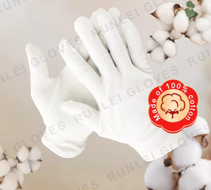Sarung tangan katun putih regang bisa dicuci Spa kulit kosmetik pelembab eksim malam tangan kering tipis Logo kustom untuk dewasa - Product Image 3