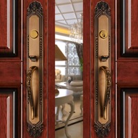 Ensemble de poignées de porte à levier double en alliage de zinc massif moderne, couleur bronze, pour l'entrée, la chambre et la maison