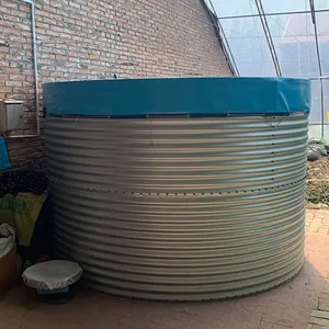 Hot Galvanized Corrugated Steel Water Tank 100000 Liter With PVC Tarpaulin Circular Round Rain Water Tank