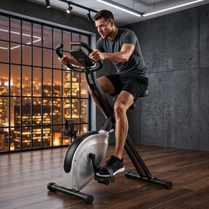 Vélo <span class=keywords><strong>d</strong></span>'exercice magnétique pliable ultra silencieux, vélo <span class=keywords><strong>d</strong></span>'<span class=keywords><strong>appartement</strong></span> à cadre en X avec écran LCD pour entraînement cardio à domicile - Product Image 3