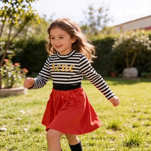 Abito da <span class=keywords><strong>bambina</strong></span> personalizzato in cotone all'uncinetto con scollo a O e linea ad A, OEM, colori multipli, campione in 7 giorni |   Disponibile |   Fabbrica di <span class=keywords><strong>Abbigliamento</strong></span> per Bambini di Foshan - Product Image 1
