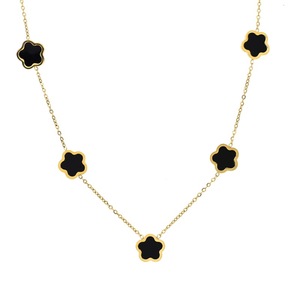 Yüksek Kaliteli Titanyum Çelik 13MM Beş Yapraklı Lotus Kolye Erik Çiçeği Yıldız Kolye Lüks Marka Tasarımcı Çiçek Kolye - Product Image 2