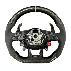 Volante in Fibra di Carbonio per Audi A3 A4 B9 9.5 RS3 S3 RS4 <span class=keywords><strong>S4</strong></span> A5 A6 A7 S5 Q3, Volante <span class=keywords><strong>Galaxy</strong></span> Pro LED in Pelle Alcantara - Product Image 1