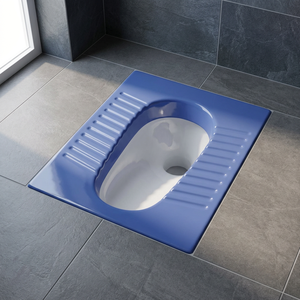 โถสุขภัณฑ์แบบนั่งยองสองสี น้ำเงินบริสุทธิ์ ทำจากเซรามิก สำหรับโครงการห้องน้ำในแอฟริกา - Product Image 6