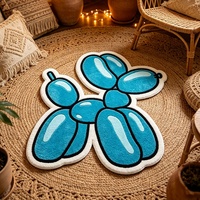 Tapis tufté fait main sur mesure, tapis en laine acrylique de qualité supérieure, tapis shaggy 3D en forme de chien ballon de dessin animé, de haute qualité pour la décoration intérieure