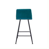 Chaise haute de tabouret de bar de cuisine de velours de bleu marine moderne nordique pour la table de barre