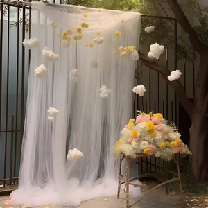 Drapé de Chaise de <span class=keywords><strong>Mariage</strong></span> Moderne en Organza de Haute Qualité pour Décoration de <span class=keywords><strong>Mariage</strong></span>, Drapé de <span class=keywords><strong>Plafond</strong></span> Blanc en Tissu Organza - Product Image 2