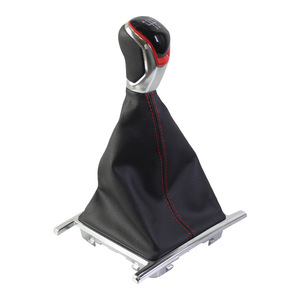 Housse de levier de vitesse en cuir pour Volkswagen Amarok Wolverine, transmission manuelle 5 6 vitesses, surpiqûres rouges - Product Image 3