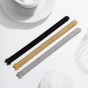 Pulsera de Acero Inoxidable 316 con Diseño de Panal de Abeja, Estilo Europeo Americano, Hecha a Mano, con Incrustaciones de Circonio, Pulida, Joyería de Lujo Ligero - Product Image 4