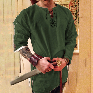 Costume de Chevalier Médiéval Tunique de Cosplay Costumes d'Halloween pour Hommes Adultes Déguisement de <span class=keywords><strong>Pirate</strong></span> Vêtements Fantaisistes Chemises de Carnaval - Product Image 3