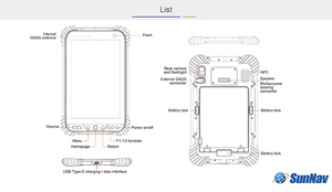 Android 8,1 OS de controlador de datos P9II para RTK controlador y SIG medición <span class=keywords><strong>GPS</strong></span> de mano/GNSS recopilador de datos SIG - Product Image 3