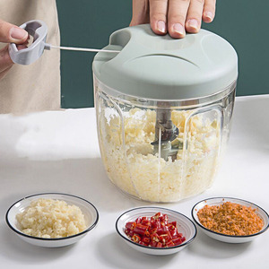 Licuadora de verduras de mano Manual de 500ml/900ml, cortador de verduras multifuncional, puré de <span class=keywords><strong>ajo</strong></span>/picadora de cerdo picada de acero inoxidable - Product Image 3