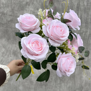 Usine artificielle livraison rapide en vrac petites roses artificielles de couleur différente 10 fourchettes bouquet pour la décoration de la maison de mariage - Product Image 4