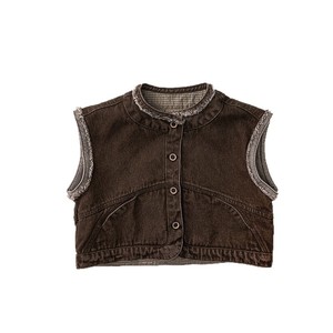 Nouvelle Collection Printemps 2026 – <span class=keywords><strong>Gilet</strong></span> en Coton Rétro Style Coréen et Japonais pour Enfants (Garçons et Filles) – Haut Polyvalent - Product Image 5