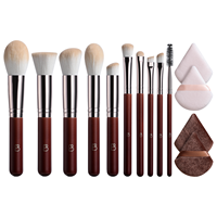 BS-MALL maquillage pinceau poudre bouffée ensemble professionnel Premium synthétique fond de teint poudre Blush visage maquillage brosse poudre bouffée ensemble