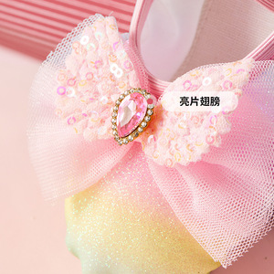 Chaussures de danse de princesse adorables en gros, chaussures de ballet à semelle souple pour enfants, filles, chaussures d'exercice de danse chinoise à griffes de chat, chaussures de ballerine - Product Image 5
