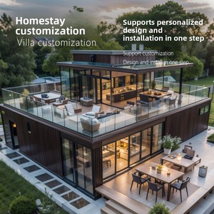 Villa Prefabbricata Personalizzata a 2 Piani in <span class=keywords><strong>Container</strong></span> da 40 Piedi, Pieghevole e Mobile, Struttura in Acciaio per Caffetteria o Ristorante - Product Image 2