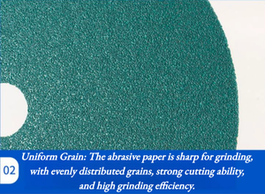 <span class=keywords><strong>Disque</strong></span> abrasif en fibre céramique à trous ronds de 4,5 pouces avec fixation auto-agrippante pour ponceuse et meulage de métaux OEM/ODM/OBM - Product Image 5