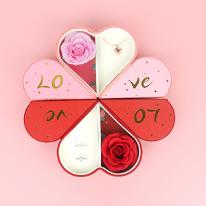 Boîte à bijoux élégante en forme de cœur à double porte, idéale pour la Saint-Valentin, un cadeau surprise très demandé - Product Image 6