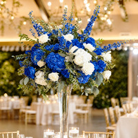 Boules de fleurs en soie bleu royal de haute qualité - Décorations de centre de table de mariage modernes et luxueuses