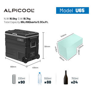 Réfrigérateur de voiture portable Alpicool U45 45L avec batterie détachable et panneau de commande LED, utilisable à la maison et en voiture - Product Image 2
