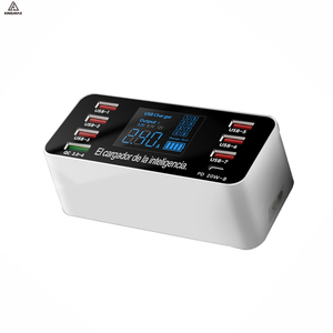 PD 8 Cargador USB multipuerto 60W Pared USB C QC3.0 <span class=keywords><strong>Carga</strong></span> rápida para iPhone para <span class=keywords><strong>Apple</strong></span> Estación de <span class=keywords><strong>carga</strong></span> rápida portátil 20W Tipo-C - Product Image 1