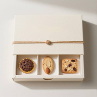 Boîte à biscuits personnalisée avec logo, doublure en éponge moderne et luxueuse, boîte à dessert en papier biodégradable de qualité alimentaire, pliable, pour chocolat et biscuits