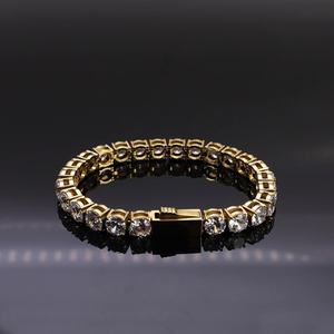 18k Gold Plated 2025 New Design Wholesale Hypoallergenic Custom Zircon Stone Stainless Steel Tennis <b>Bracelet</b> for <b>Women</b> - Product Image 4