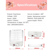 28Cm 5 Trays Elektrische Thuisgebruik Fruit Groenten Mini Food Dehydrator