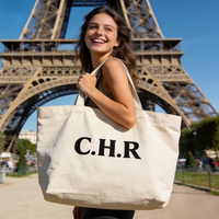 Sac fourre-tout en toile de coton personnalisé CHEERS, grand format, tendance, promotionnel, pour la plage, les cadeaux, le shopping, avec poignée, logo imprimé
