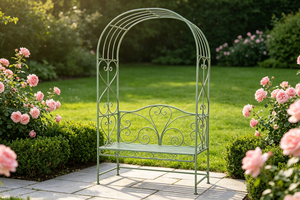 Jardin Décoratif Chine Usine Bonne Qualité Pelouse Jardin Vert De Jardin En <span class=keywords><strong>Fer</strong></span> <span class=keywords><strong>Forgé</strong></span> <span class=keywords><strong>Tonnelle</strong></span> de Jardin En Plein Air Arc avec Siège - Product Image 2