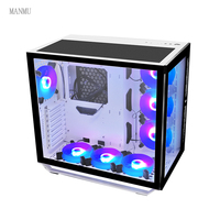 Boîtier PC ATX de bureau MANMU, nouveau design, tour complète noire, pour Deskshop