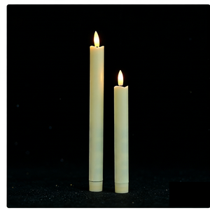 <span class=keywords><strong>Bougie</strong></span> <span class=keywords><strong>LED</strong></span> conique effet cire véritable, surface lisse, 19,5 cm, pour décoration de centre de table de mariage (lot individuel) - Product Image 4
