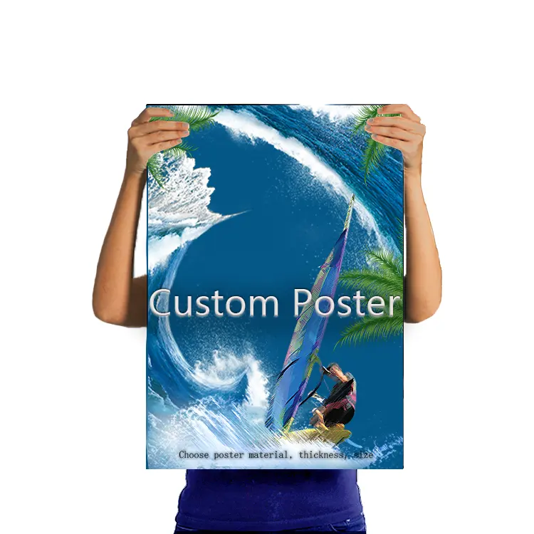 Custom material canvas surf posters wall art prints surfing
