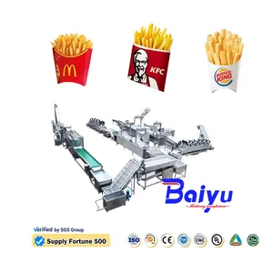 Baiyu Commission Potato French Fries Making Machinery Frozen French Fries Production Line