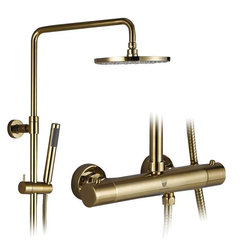 HIMARK Hệ Thống Nước Đồ Đạc Phòng Tắm Hoàn Chỉnh Brass Brushed Vàng Tắm Mixer Set