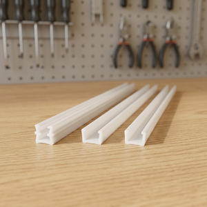 <b>Plastic</b> glass beading White <b>Plastic</b> Glass Beading <b>Trim</b> Strip 6mm x 10mm x 100cm for Window Frame - Product Image 3