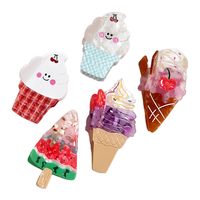 Pince à cheveux en acétate motif cône de glace fraîche d'été et pastèque, taille moyenne, type pince requin, accessoires capillaires mignons pour le printemps